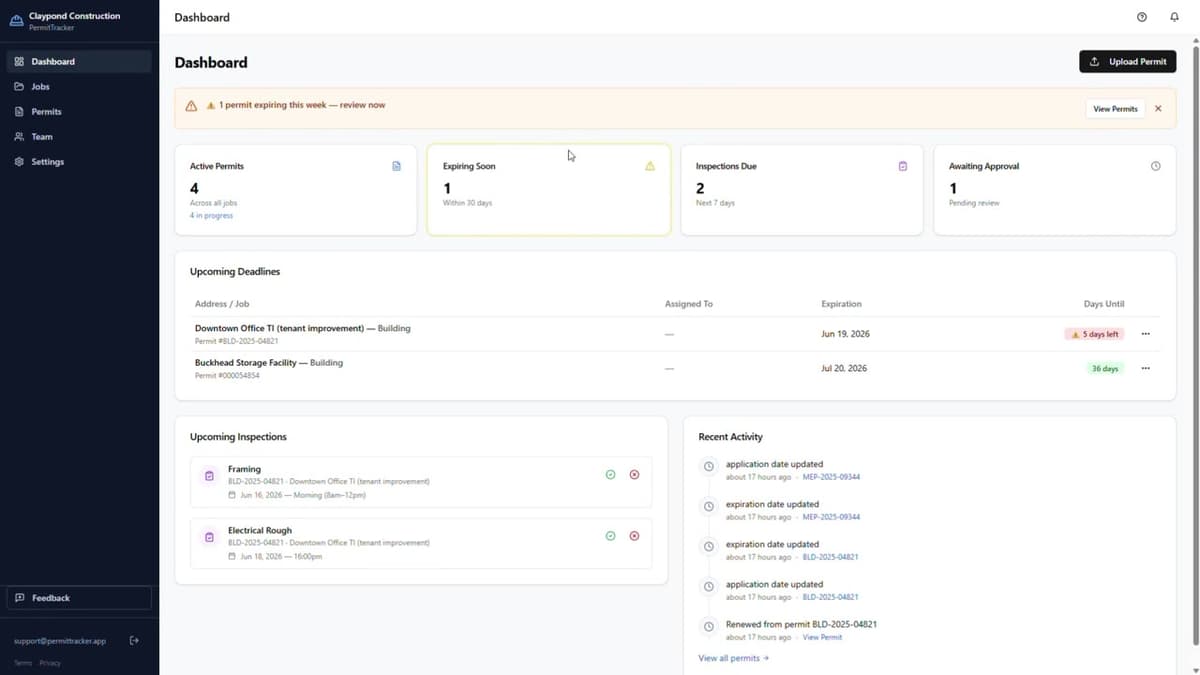PermitTracker — Permit Action Plans for Contractors