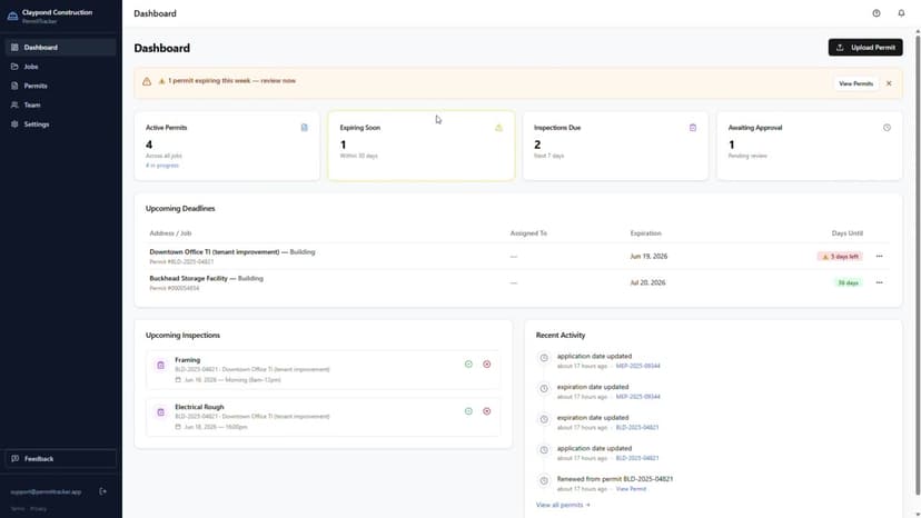 PermitTracker — Permit Action Plans for Contractors